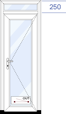 Achterdeur volledig glas met bovenlicht